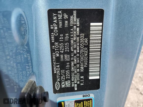 ✅ 2011 Hyundai Genesis Coupe • VIN: KMHHT6KD7BU053833 • Lot: 49033315. Listed on Copart with 131,288 mi. Free auction sales archive from the USA and detailed vehicle history report at DreamBid. Image 12.