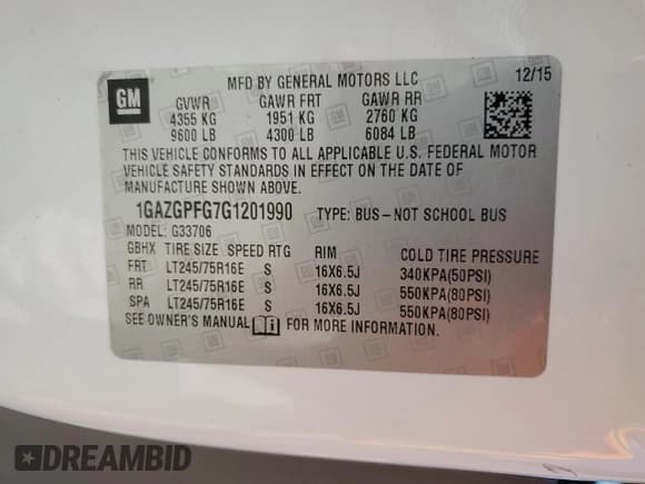 ✅ 2016 Chevrolet Express Passenger LT • VIN: 1GAZGPFG7G1201990 • Lot: 86218175. Wystawiony na Copart z przebiegiem 177 601 mil. Bezpłatny archiwum sprzedaży aukcyjnych z USA i szczegółowy raport historii pojazdu na DreamBid. Zdjęcie 14.