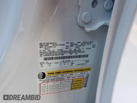 ✅ 2024 Ford Expedition • VIN: 1FMJK1G81REA07549 • Лот: 88287805. Опубликован ранее на Copart с пробегом 11 153 миль. Бесплатный доступ к архиву аукционных продаж из США и подробный отчёт об истории автомобиля на DreamBid. Изображение 12.