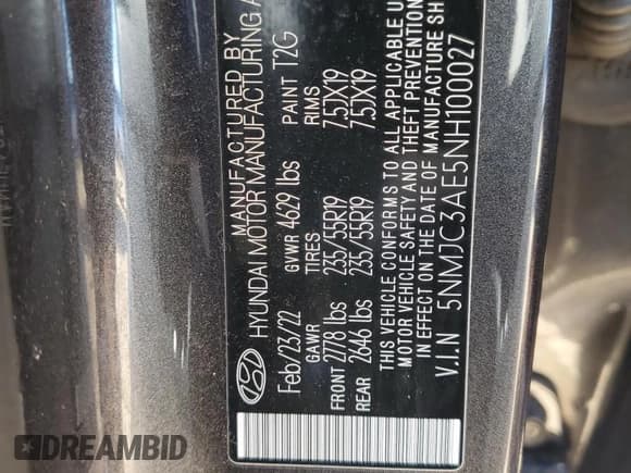 ✅ 2022 Hyundai Tucson SEL • VIN: 5NMJC3AE5NH100027 • Lot: 42368734. Wystawiony na Copart z przebiegiem 29 773 mil. Bezpłatny archiwum sprzedaży aukcyjnych z USA i szczegółowy raport historii pojazdu na DreamBid. Zdjęcie 14.