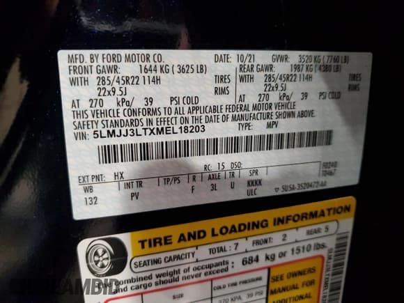 ✅ 2021 Lincoln Navigator Reserve • VIN: 5LMJJ3LTXMEL18203 • Лот: 87366425. Опубликован ранее на Copart с пробегом 41 951 миль. Бесплатный доступ к архиву аукционных продаж из США и подробный отчёт об истории автомобиля на DreamBid. Изображение 13.