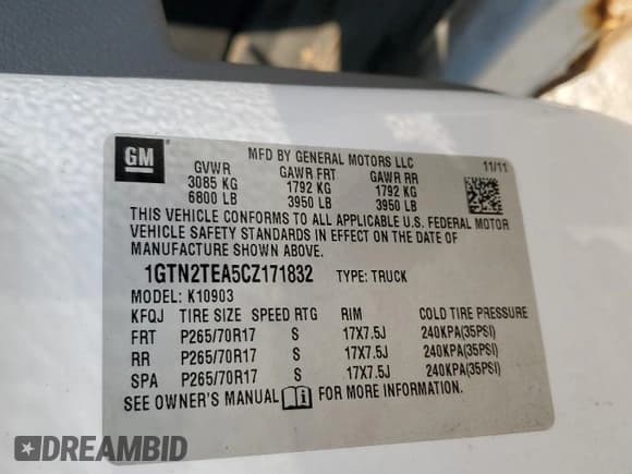 ✅ 2012 GMC Sierra 1500 Work Truck • VIN: 1GTN2TEA5CZ171832 • Лот: 69870154. Опубликован ранее на Copart с пробегом Не указан. Бесплатный доступ к архиву аукционных продаж из США и подробный отчёт об истории автомобиля на DreamBid. Изображение 12.