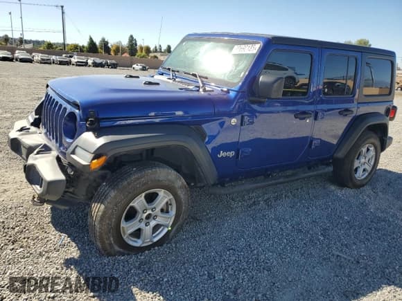 ✅ 2020 Jeep Wrangler Unlimited Sport S • VIN: 1C4HJXDG9LW328826 • Lot: 90690135. Listed on Copart with 143,102 mi. Free auction sales archive from the USA and detailed vehicle history report at DreamBid. Image 1.