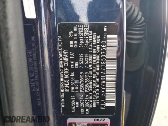 ✅ 2018 Hyundai Santa Fe Ultimate • VIN: 5XYZWDLA7JG537560 • Lot: 87487205. Wystawiony na Copart z przebiegiem 47 480 mil. Bezpłatny archiwum sprzedaży aukcyjnych z USA i szczegółowy raport historii pojazdu na DreamBid. Zdjęcie 14.