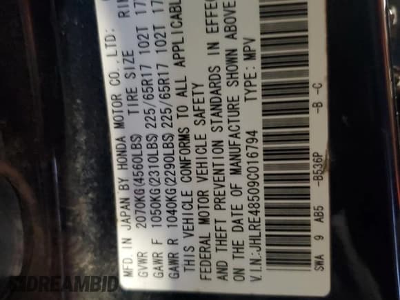 ✅ 2009 Honda CR-V EX • VIN: JHLRE48509C016794 • Лот: 91651635. Опубликован ранее на Copart с пробегом 194 568 миль. Бесплатный доступ к архиву аукционных продаж из США и подробный отчёт об истории автомобиля на DreamBid. Изображение 14.