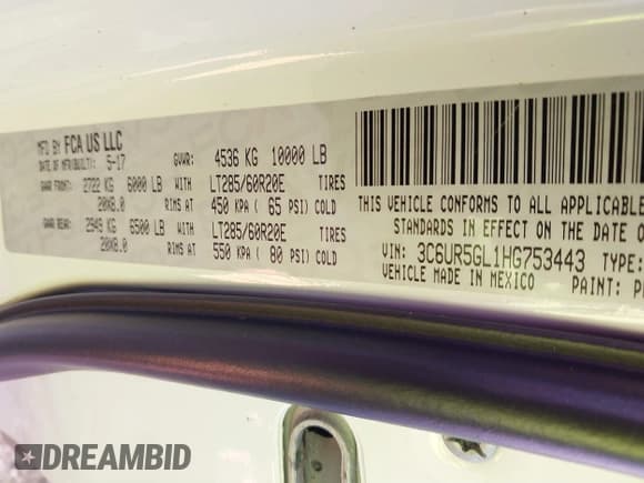 ✅ 2017 Ram 2500 Limited • VIN: 3C6UR5GL1HG753443 • Lot: 41445705. Wystawiony na IAAI z przebiegiem 154 260 mil. Bezpłatny archiwum sprzedaży aukcyjnych z USA i szczegółowy raport historii pojazdu na DreamBid. Zdjęcie 9.