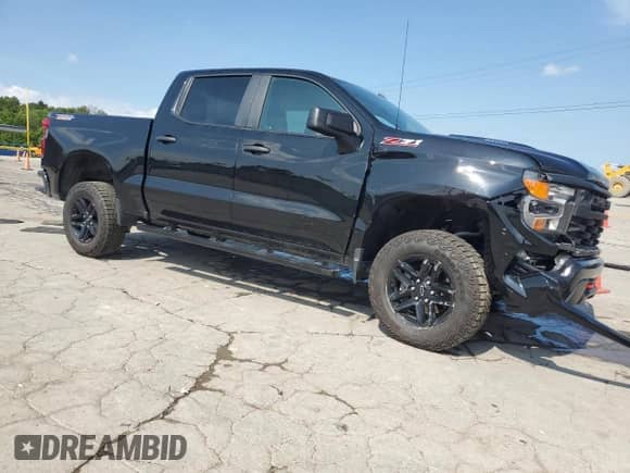 2025 Chevrolet Silverado 1500 Custom Trail Boss with VIN 3GCUKCE85SG151104, listed as a Copart auction lot 66125365 with 21,602 mi miles and Salvage title. Bid and sale history available at DreamBid. Image 4.