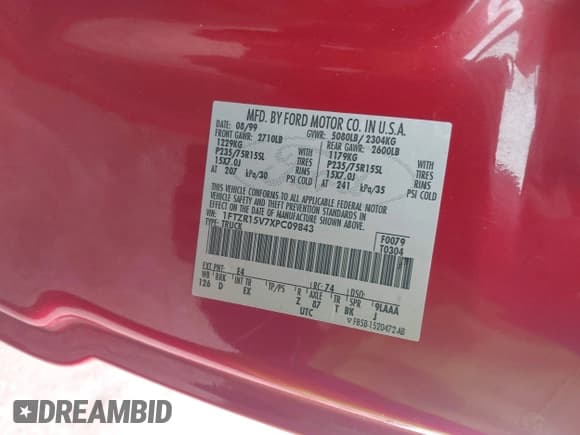 ✅ 1999 Ford Ranger XL • VIN: 1FTZR15V7XPC09843 • Lot: 41897664. Listed on IAAI with 176,920 mi. Free auction sales archive from the USA and detailed vehicle history report at DreamBid. Image 9.