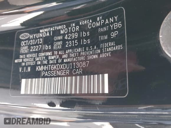 ✅ 2013 Hyundai Genesis Coupe 2.0T • VIN: KMHHT6KDXDU113087 • Lot: 42715554. Wystawiony na IAAI z przebiegiem 190 613 mil. Bezpłatny archiwum sprzedaży aukcyjnych z USA i szczegółowy raport historii pojazdu na DreamBid. Zdjęcie 9.