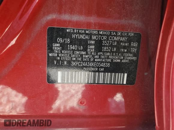 ✅ 2019 Hyundai Accent SE • VIN: 3KPC24A34KE054838 • Лот: 74133044. Опубликован ранее на Copart с пробегом 143 536 миль. Бесплатный доступ к архиву аукционных продаж из США и подробный отчёт об истории автомобиля на DreamBid. Изображение 14.