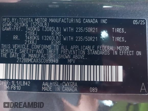 ✅ 2025 Lexus RX 350h Premium Plus • VIN: 2T2BBMCAXSC089949 • Lot: 43284398. Wystawiony na IAAI z przebiegiem 6 393 mil. Bezpłatny archiwum sprzedaży aukcyjnych z USA i szczegółowy raport historii pojazdu na DreamBid. Zdjęcie 9.