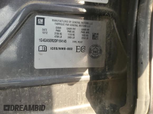 ✅ 2013 Buick LaCrosse • VIN: 1G4GA5ER2DF184145 • Лот: 82298205. Опубликован ранее на Copart с пробегом 107 489 миль. Бесплатный доступ к архиву аукционных продаж из США и подробный отчёт об истории автомобиля на DreamBid. Изображение 12.
