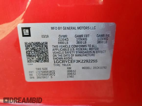 ✅ 2019 Chevrolet Silverado 1500 Custom Trail Boss • VIN: 1GCRYCEF3KZ292255 • Lot: 93273855. Wystawiony na Copart z przebiegiem 42 705 mil. Bezpłatny archiwum sprzedaży aukcyjnych z USA i szczegółowy raport historii pojazdu na DreamBid. Zdjęcie 13.