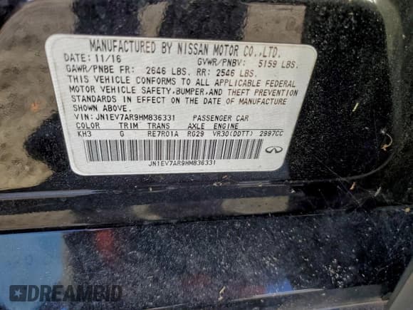 ✅ 2017 Infiniti Q50 Signature Edition • VIN: JN1EV7AR9HM836331 • Лот: 96417465. Опубликован ранее на Copart с пробегом 120 670 миль. Бесплатный доступ к архиву аукционных продаж из США и подробный отчёт об истории автомобиля на DreamBid. Изображение 12.