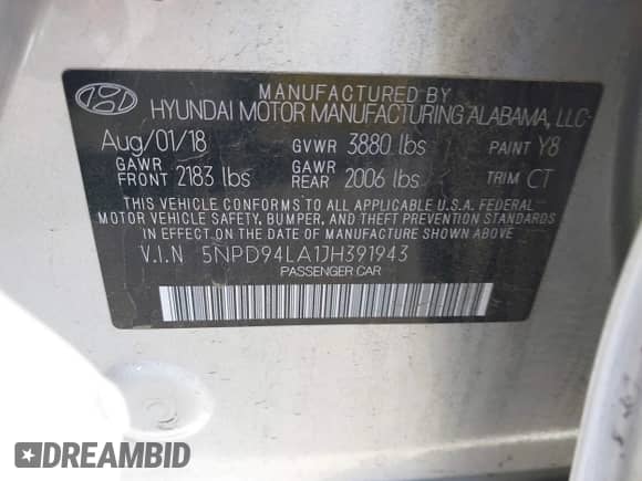 2018 Hyundai Elantra Eco z VIN 5NPD94LA1JH391943, wystawiony jako IAAI lot #43562676 z przebiegiem 104 049 mil mil oraz . Historia ofert i sprzedaży dostępna na DreamBid. Obrazek 9.