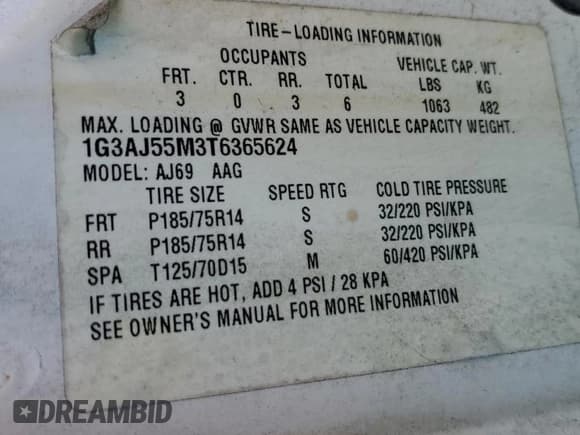 ✅ 1996 Oldsmobile Cutlass Ciera 1SA VX5 • VIN: 1G3AJ55M3T6365624 • Lot: 47762334. Wystawiony na Copart z przebiegiem 142 058 mil. Bezpłatny archiwum sprzedaży aukcyjnych z USA i szczegółowy raport historii pojazdu na DreamBid. Zdjęcie 12.