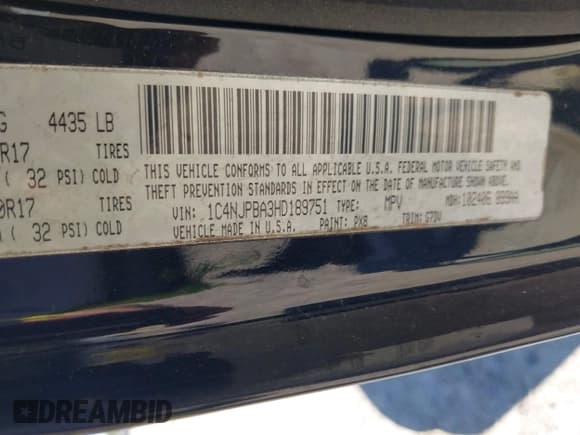 ✅ 2017 Jeep Patriot Sport • VIN: 1C4NJPBA3HD189751 • Lot: 42335625. Listed on IAAI with 70,000 mi. Free auction sales archive from the USA and detailed vehicle history report at DreamBid. Image 9.