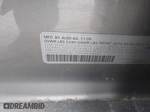 ✅ 2006 Audi A6 3.2L • VIN: WAUDH74F76N101756 • Lot: 41726242. Wystawiony na IAAI z przebiegiem Nie podano. Bezpłatny archiwum sprzedaży aukcyjnych z USA i szczegółowy raport historii pojazdu na DreamBid. Zdjęcie 9.