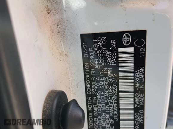 ✅ 2022 Toyota Prius XLE • VIN: JTDKAMFP4N3201312 • Lot: 85180485. Listed on Copart with 141,337 mi. Free auction sales archive from the USA and detailed vehicle history report at DreamBid. Image 13.