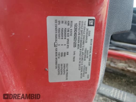 ✅ 2009 Chevrolet Silverado 1500 • VIN: 1GCEK24029Z212235 • Лот: 92583065. Опубликован ранее на Copart с пробегом 206 996 миль. Бесплатный доступ к архиву аукционных продаж из США и подробный отчёт об истории автомобиля на DreamBid. Изображение 12.