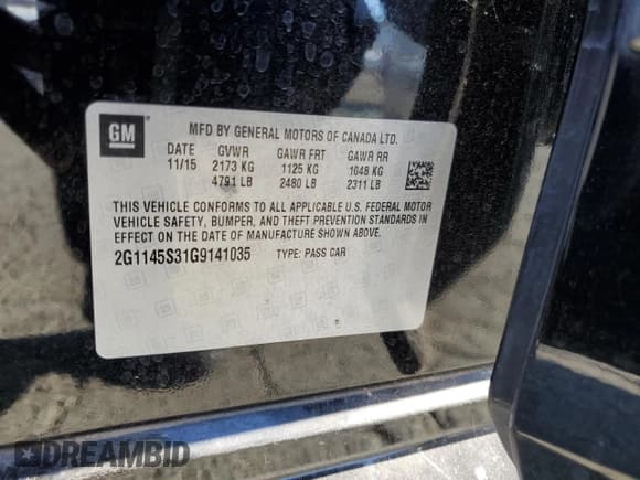 ✅ 2016 Chevrolet Impala LTZ • VIN: 2G1145S31G9141035 • Лот: 74395884. Опубликован ранее на Copart с пробегом 139 450 миль. Бесплатный доступ к архиву аукционных продаж из США и подробный отчёт об истории автомобиля на DreamBid. Изображение 12.