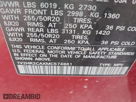 ✅ 2021 Volkswagen Atlas SE • VIN: 1V2HR2CAXMC574861 • Lot: 42139105. Listed on IAAI with 61,098 mi. Free auction sales archive from the USA and detailed vehicle history report at DreamBid. Image 9.