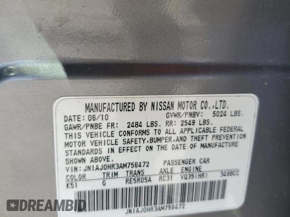 ✅ 2010 Infiniti EX Journey • VIN: JN1AJ0HR3AM756472 • Лот: 85677425. Опубликован ранее на Copart с пробегом 113 797 миль. Бесплатный доступ к архиву аукционных продаж из США и подробный отчёт об истории автомобиля на DreamBid. Изображение 12.