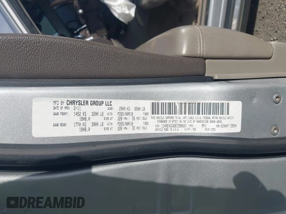 ✅ 2011 Dodge Durango Crew • VIN: 1D4RE4GG6BC598683 • Lot: 43581970. Listed on IAAI with 198,668 mi. Free auction sales archive from the USA and detailed vehicle history report at DreamBid. Image 9.