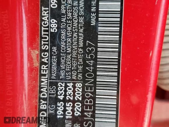 ✅ 2014 Mercedes-Benz CLA 250 • VIN: WDDSJ4EB9EN044537 • Lot: 86263985. Listed on Copart with 107,568 mi. Free auction sales archive from the USA and detailed vehicle history report at DreamBid. Image 12.