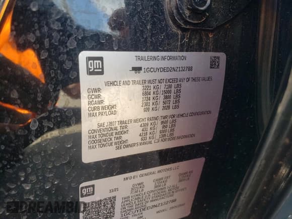 ✅ 2022 Chevrolet Silverado 1500 LT • VIN: 1GCUYDED2NZ132788 • Lot: 83800165. Wystawiony na Copart z przebiegiem 79 150 mil. Bezpłatny archiwum sprzedaży aukcyjnych z USA i szczegółowy raport historii pojazdu na DreamBid. Zdjęcie 12.