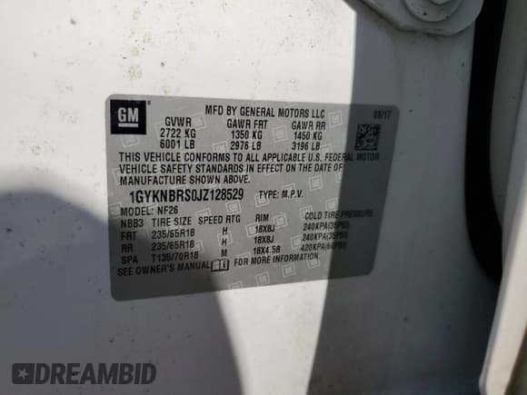 ✅ 2018 Cadillac XT5 AWD • VIN: 1GYKNBRS0JZ128529 • Лот: 62418835. Опубликован ранее на Copart с пробегом 50 051 миль. Бесплатный доступ к архиву аукционных продаж из США и подробный отчёт об истории автомобиля на DreamBid. Изображение 12.