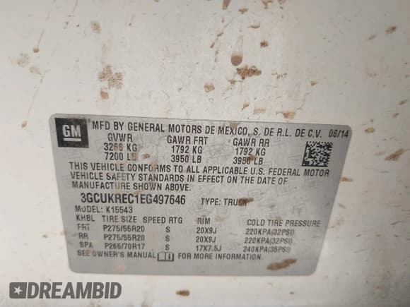 ✅ 2014 Chevrolet Silverado 1500 LT • VIN: 3GCUKREC1EG497646 • Лот: 43293569. Опубликован ранее на IAAI с пробегом 160 281 миль. Бесплатный доступ к архиву аукционных продаж из США и подробный отчёт об истории автомобиля на DreamBid. Изображение 9.