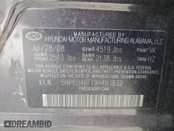 ✅ 2009 Hyundai Sonata Limited • VIN: 5NPEU46F19H493832 • Лот: 82554274. Опубликован ранее на Copart с пробегом 138 570 миль. Бесплатный доступ к архиву аукционных продаж из США и подробный отчёт об истории автомобиля на DreamBid. Изображение 14.