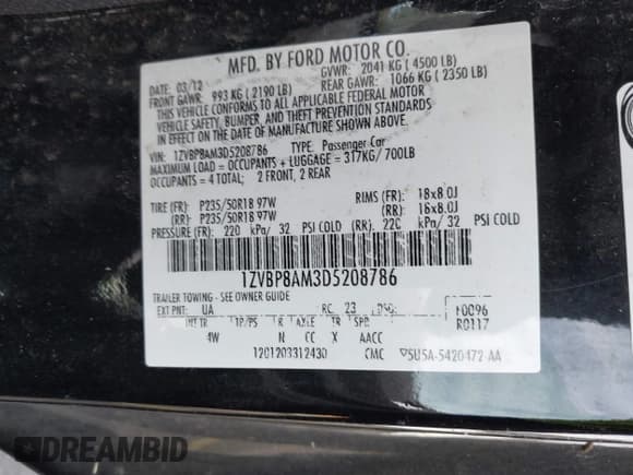 ✅ 2013 Ford Mustang V6 • VIN: 1ZVBP8AM3D5208786 • Lot: 43675092. Listed on IAAI with 30,168 mi. Free auction sales archive from the USA and detailed vehicle history report at DreamBid. Image 9.