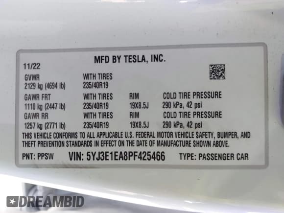 ✅ 2023 Tesla Model 3 • VIN: 5YJ3E1EA8PF425466 • Lot: 43471103. Wystawiony na IAAI z przebiegiem 28 875 mil. Bezpłatny archiwum sprzedaży aukcyjnych z USA i szczegółowy raport historii pojazdu na DreamBid. Zdjęcie 8.