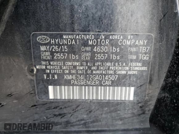 ✅ 2016 Hyundai Sonata Limited • VIN: KMHE34L12GA014507 • Лот: 44608193. Опубликован ранее на Copart с пробегом 148 100 миль. Бесплатный доступ к архиву аукционных продаж из США и подробный отчёт об истории автомобиля на DreamBid. Изображение 12.