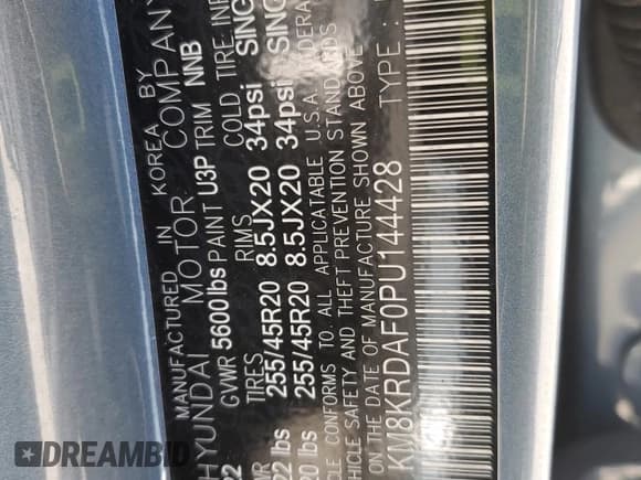 ✅ 2023 Hyundai Ioniq 5 Limited • VIN: KM8KRDAF0PU144428 • Lot: 92572345. Listed on Copart with 47,654 mi. Free auction sales archive from the USA and detailed vehicle history report at DreamBid. Image 12.