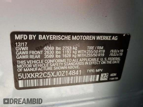 ✅ 2018 BMW X5 sDrive35i • VIN: 5UXKR2C5XJ0Z14841 • Lot: 86193305. Listed on Copart with 99,396 mi. Free auction sales archive from the USA and detailed vehicle history report at DreamBid. Image 13.