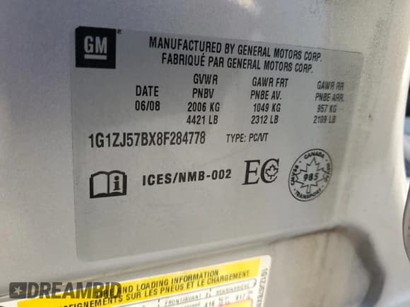 ✅ 2008 Chevrolet Malibu 2LT • VIN: 1G1ZJ57BX8F284778 • Лот: 85709215. Опубликован ранее на Copart с пробегом 168 114 миль. Бесплатный доступ к архиву аукционных продаж из США и подробный отчёт об истории автомобиля на DreamBid. Изображение 13.