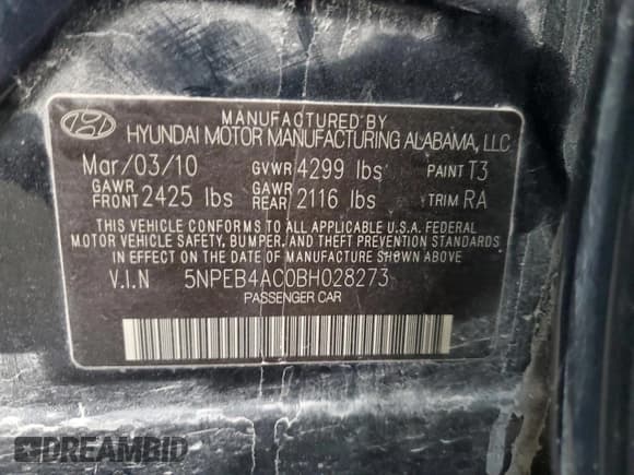 ✅ 2011 Hyundai Sonata GLS • VIN: 5NPEB4AC0BH028273 • Lot: 86309495. Listed on Copart with 166,177 mi. Free auction sales archive from the USA and detailed vehicle history report at DreamBid. Image 12.