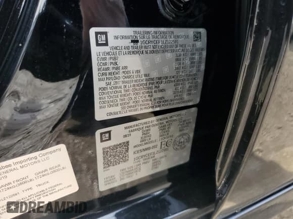 ✅ 2020 Chevrolet Silverado 1500 Custom Trail Boss • VIN: 1GCRYCEF1LZ122591 • Lot: 73725014. Wystawiony na Copart z przebiegiem 50 728 mil. Bezpłatny archiwum sprzedaży aukcyjnych z USA i szczegółowy raport historii pojazdu na DreamBid. Zdjęcie 13.