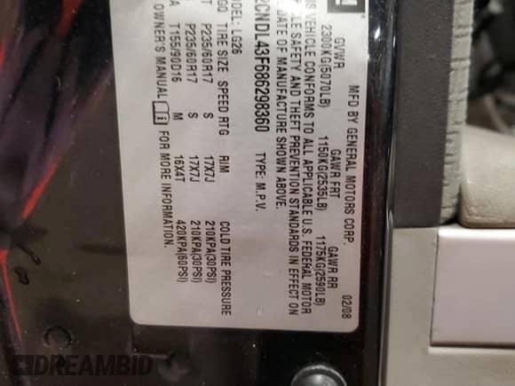 2008 Chevrolet Equinox LT с VIN 2CNDL43F686298360, выставлен на аукционе Copart как лот 76607074 с пробегом 115 690 миль миль и Чистый • Clean title. История ставок и продаж доступна на DreamBid. Изображение 13.