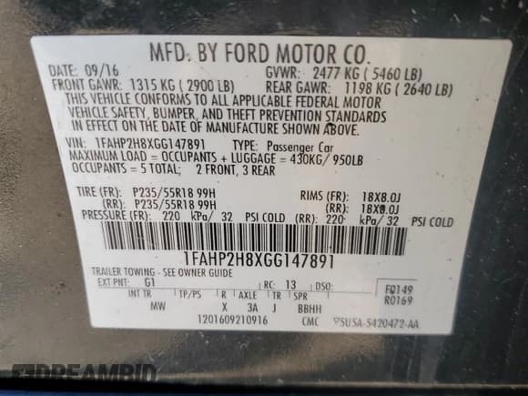 ✅ 2016 Ford Taurus SEL • VIN: 1FAHP2H8XGG147891 • Лот: 90048795. Опубликован ранее на Copart с пробегом 67 235 миль. Бесплатный доступ к архиву аукционных продаж из США и подробный отчёт об истории автомобиля на DreamBid. Изображение 12.