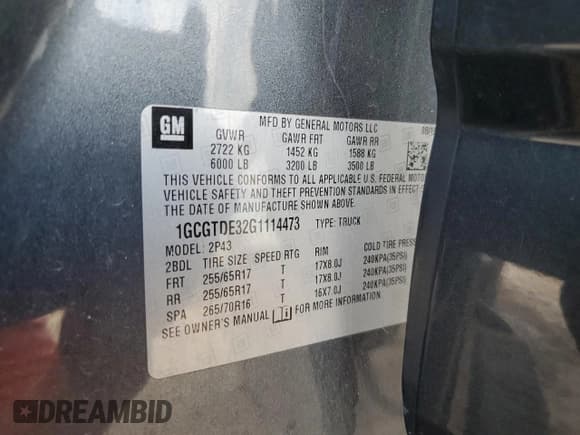 ✅ 2016 Chevrolet Colorado 4WD Z71 • VIN: 1GCGTDE32G1114473 • Лот: 91489815. Опубликован ранее на Copart с пробегом 132 737 миль. Бесплатный доступ к архиву аукционных продаж из США и подробный отчёт об истории автомобиля на DreamBid. Изображение 12.