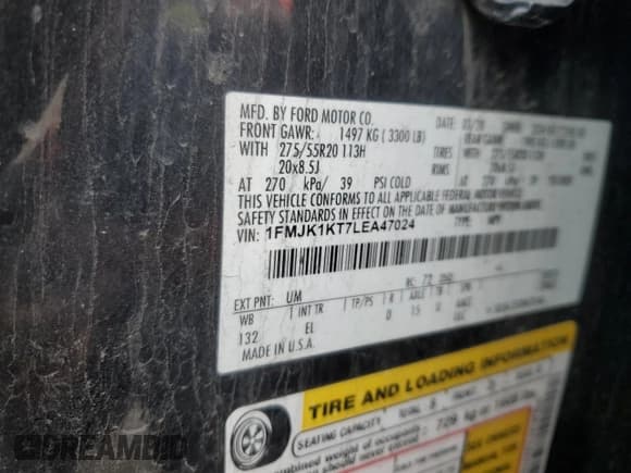 ✅ 2020 Ford Expedition Max Limited • VIN: 1FMJK1KT7LEA47024 • Lot: 85666204. Wystawiony na Copart z przebiegiem 180 798 mil. Bezpłatny archiwum sprzedaży aukcyjnych z USA i szczegółowy raport historii pojazdu na DreamBid. Zdjęcie 14.