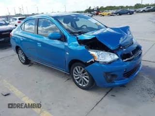 ✅ 2019 Mitsubishi Mirage ES • VIN: ML32F3FJ3KHF17781 • Lot: 43277393. Listed on IAAI with 85,750 mi. Free auction sales archive from the USA and detailed vehicle history report at DreamBid. Image 1.