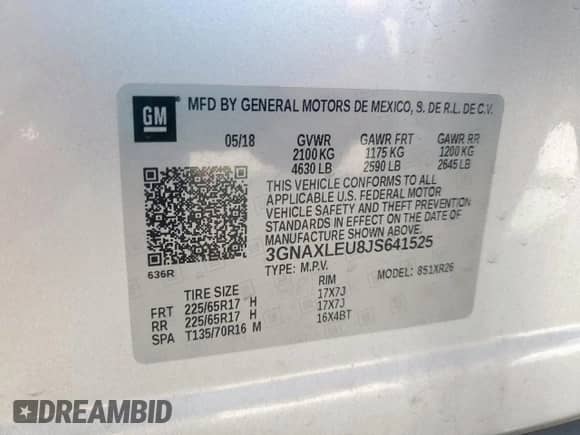 2018 Chevrolet Equinox LT z VIN 3GNAXLEU8JS641525, wystawiony jako Copart lot #86150995 z przebiegiem 115 033 mil mil oraz Czysty tytuł • Clean title. Historia ofert i sprzedaży dostępna na DreamBid. Obrazek 13.