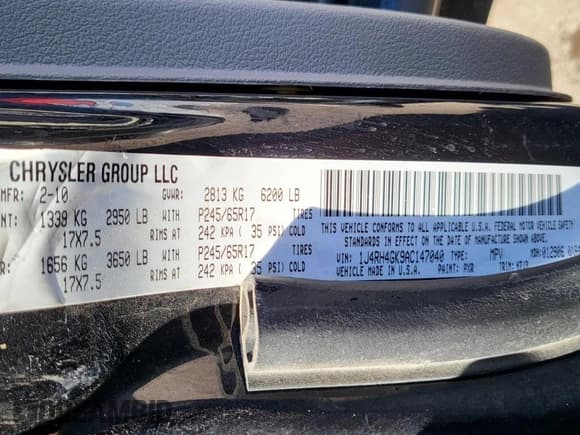 ✅ 2010 Jeep Commander Sport • VIN: 1J4RH4GK9AC147040 • Lot: 50760405. Wystawiony na Copart z przebiegiem 89 213 mil. Bezpłatny archiwum sprzedaży aukcyjnych z USA i szczegółowy raport historii pojazdu na DreamBid. Zdjęcie 10.