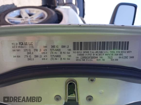 ✅ 2015 Ram 1500 Express • VIN: 1C6RR6KGXFS605044 • Lot: 42476988. Listed on IAAI with 100,498 mi. Free auction sales archive from the USA and detailed vehicle history report at DreamBid. Image 9.