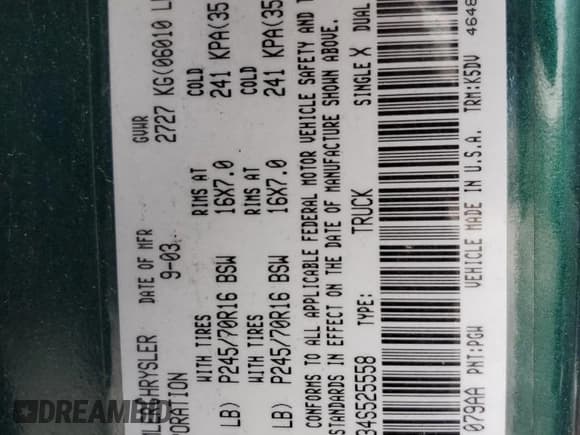 ✅ 2004 Dodge Dakota SLT • VIN: 1D7HG48N34S525558 • Lot: 77892794. Wystawiony na Copart z przebiegiem 206 341 mil. Bezpłatny archiwum sprzedaży aukcyjnych z USA i szczegółowy raport historii pojazdu na DreamBid. Zdjęcie 12.